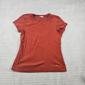 Calvin Klein Collection Rust Short Sleeve Knit Top